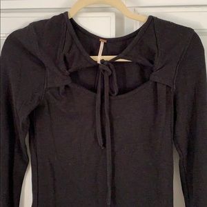 NWOT Free people scoop neck with tie long sleeve